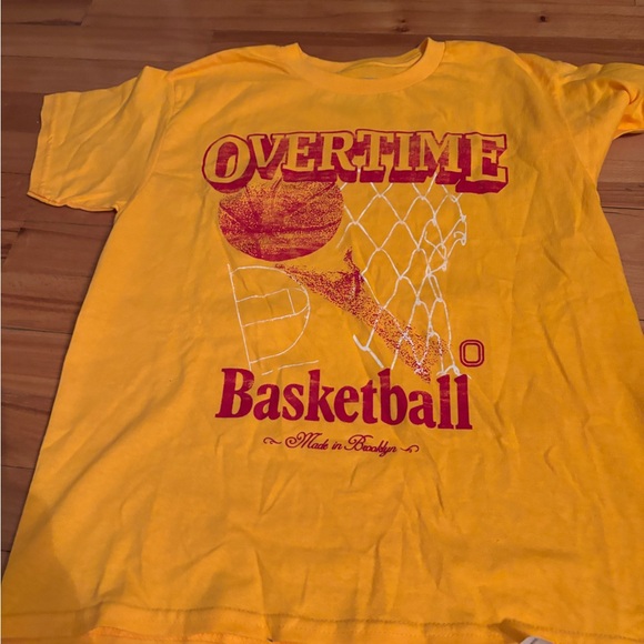 Overtime Kids' Basketball Tee in Bright Yellow - Picture 1 of 1